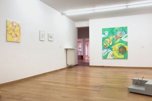 Rebekka Löffler, Painting: Verortete Worte - Versonnene Orte, 2021, Groupshow at Emergent, 2021